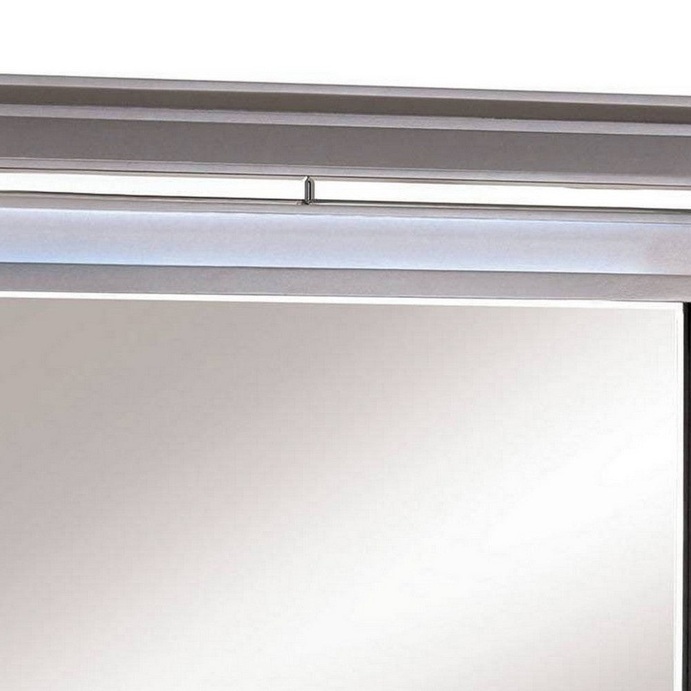 Bellanova Contemporary Style Mirror , Silver - FOA-CM7979SV-M