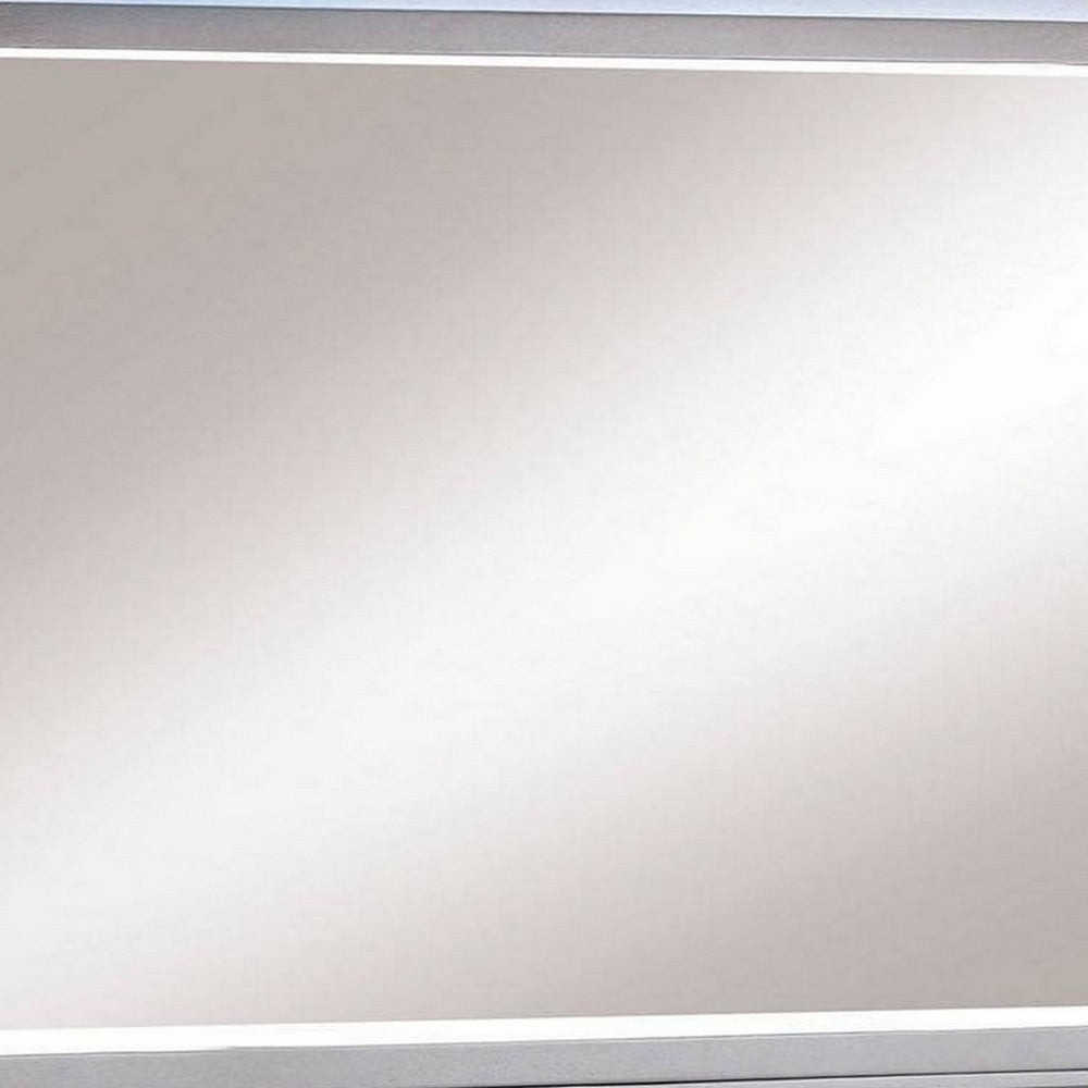 Bellanova Contemporary Style Mirror , Silver - FOA-CM7979SV-M