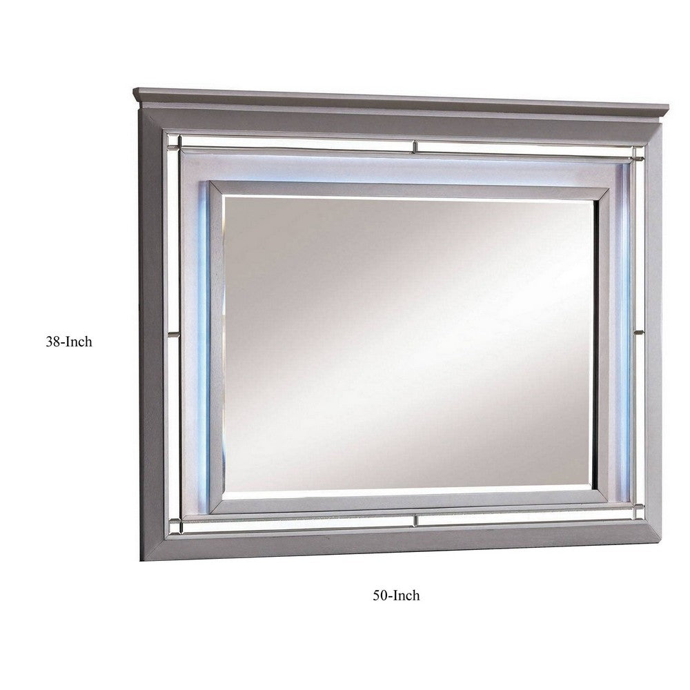 Bellanova Contemporary Style Mirror , Silver - FOA-CM7979SV-M