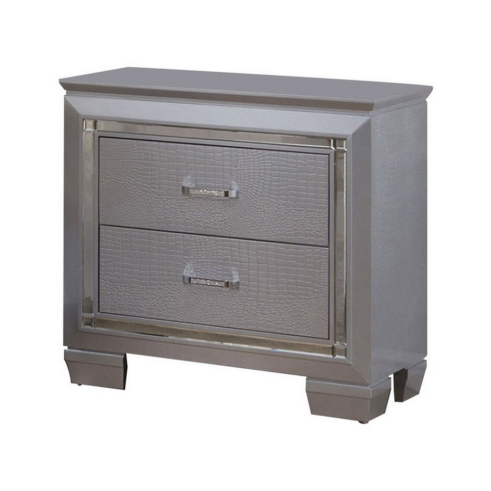 Bellanova Contemporary Night Stand In Silver - BM123298