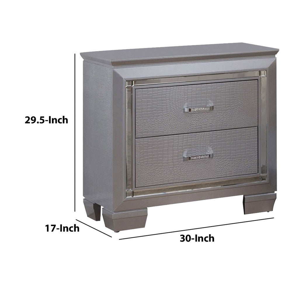 Bellanova Contemporary Night Stand In Silver - BM123298