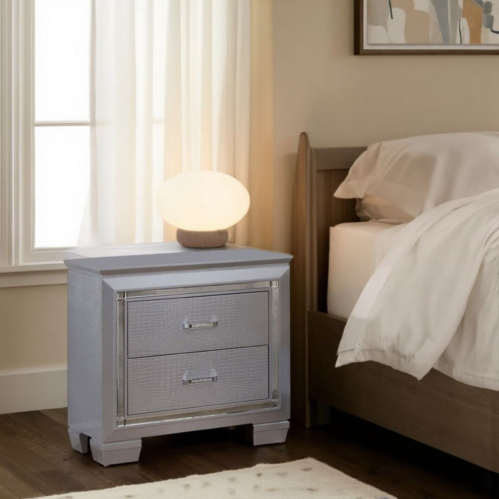 Bellanova Contemporary Night Stand In Silver - BM123298