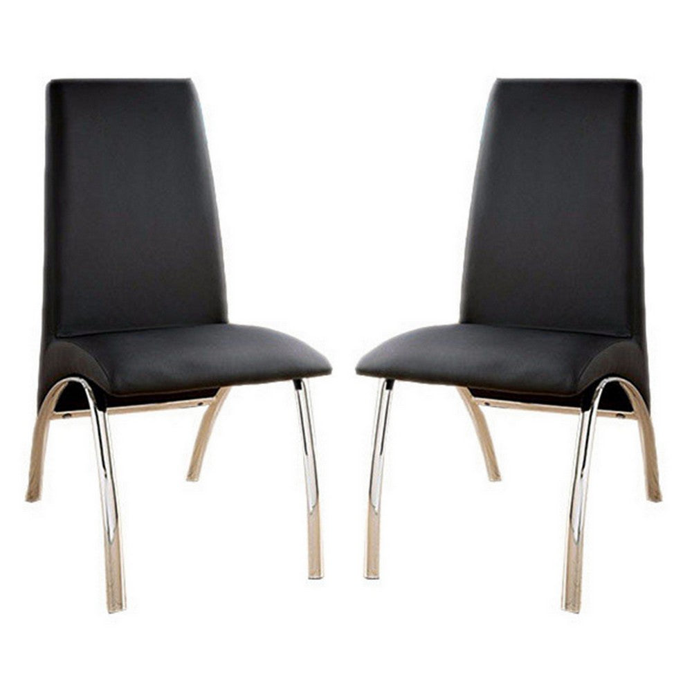 Glenview Contemporary Side Chair, Black Finish Set Of 2 - FOA-CM8370BK-SC-2PK