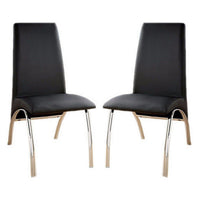 Glenview Contemporary Side Chair, Black Finish Set Of 2 - FOA-CM8370BK-SC-2PK