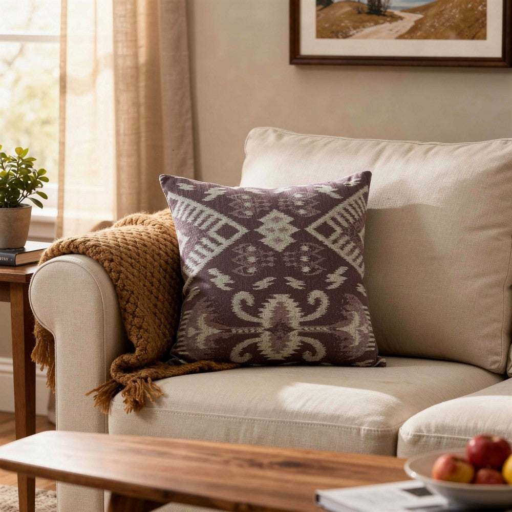 Contemporary Style Set of 2 Throw Pillows, Purple, White - FOA-PL6032PR-L-2PK