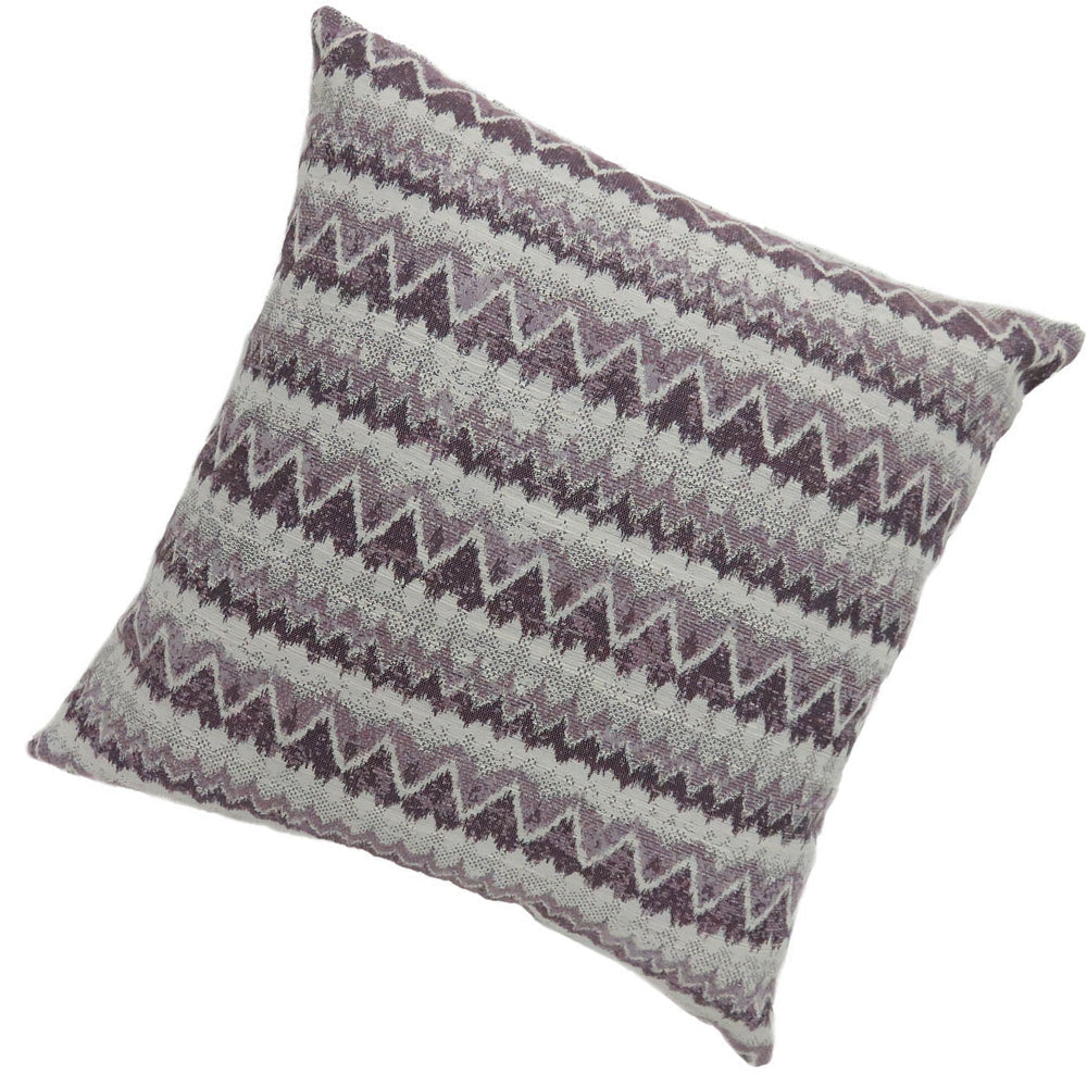 Contemporary Style Horizontally Zigzag Designed Set of 2 Throw Pillows, Purple -PL6033PR-L-2PK By Casagear Home