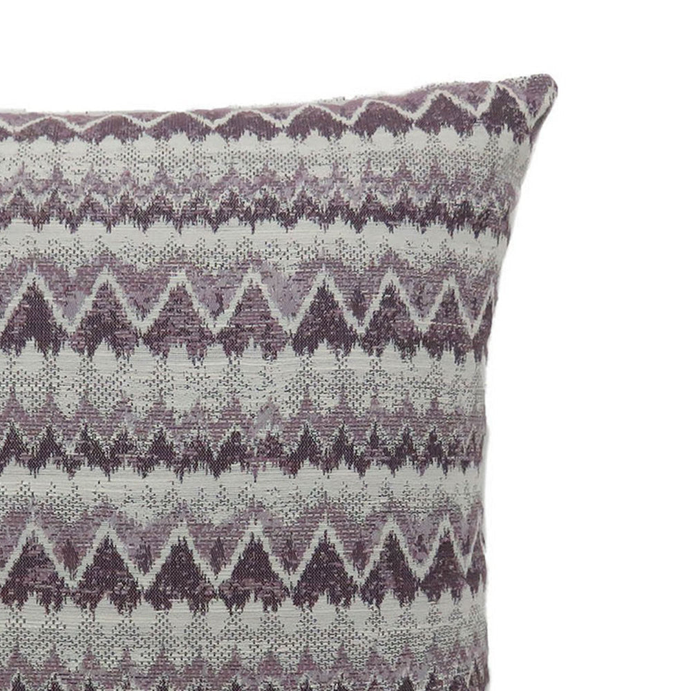 Contemporary Style Horizontally Zigzag Designed Set of 2 Throw Pillows, Purple -PL6033PR-L-2PK By Casagear Home