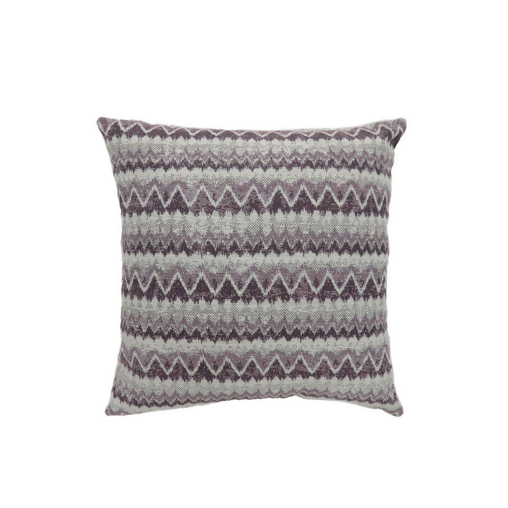 Contemporary Style Horizontally Zigzag Designed Set of 2 Throw Pillows, Purple - FOA-PL6033PR-S-2PK