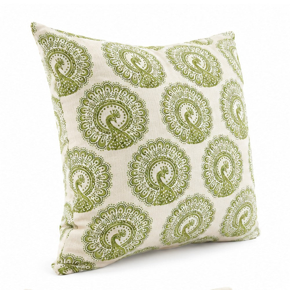 FIFI Contemporary Big Pillow With pattern Fabric, Green Finish, Set of 2 - FOA-PL677GR-L-2PK