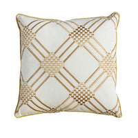 Contemporary Style Set of 2 Throw Pillows With Diamond Patterns, Ivory, Yellow By Casagear Home