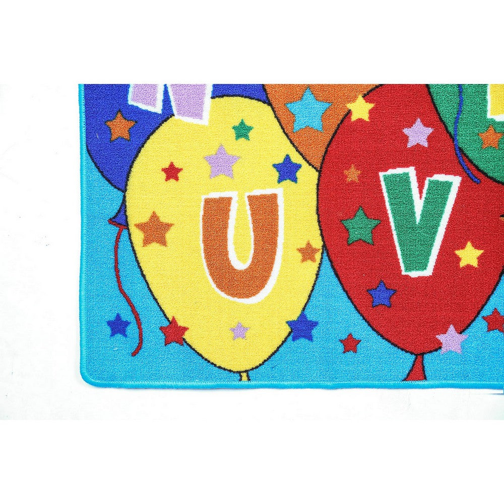 Alphabetical Machine Tufted Area Rug In With Nylon Backing, Multicolor - FOA-RG5115