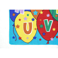 Alphabetical Machine Tufted Area Rug In With Nylon Backing, Multicolor - FOA-RG5115