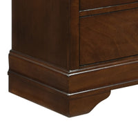 5 Drawer Wooden Chest with Metal Hardware, Cherry Brown - BM181935