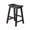 Wooden 24" Counter Height Stool with Saddle Seat, Black, Set of 2 - BM175976