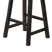 Wooden 29" Counter Height Stool with Saddle Seat, Black, Set Of 2 - BM175977