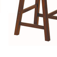 Wooden 24" Counter Height Stool with Saddle Seat, Distressed Cherry, Set Of 2 - BM175980