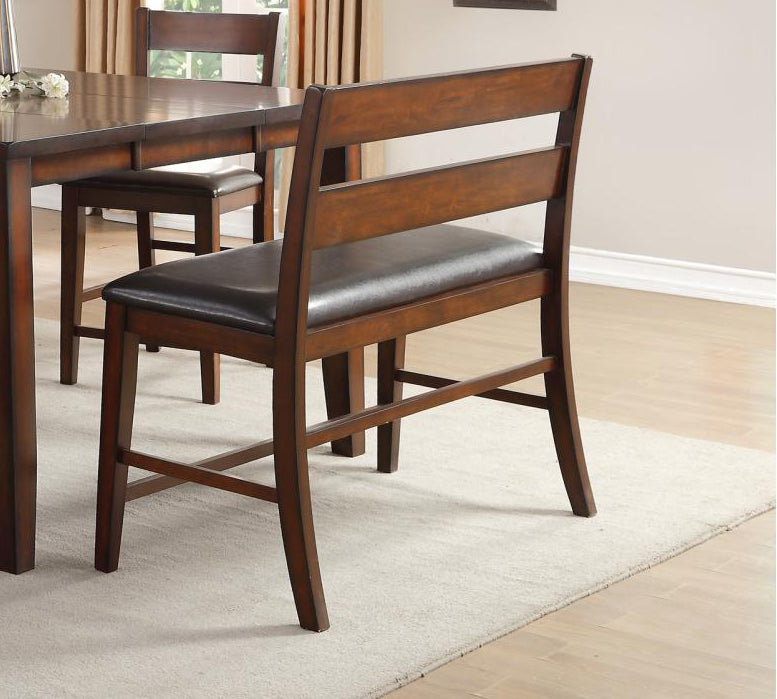 Mango Veneer Bench With Covered Seat, Cherry Brown - BM179861
