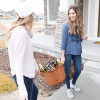 Hammered Pattern Galvanized Farmhouse Style Tub, Copper - BM164577