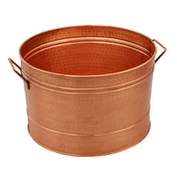 Hammered Pattern Galvanized Farmhouse Style Tub, Copper - BM164577