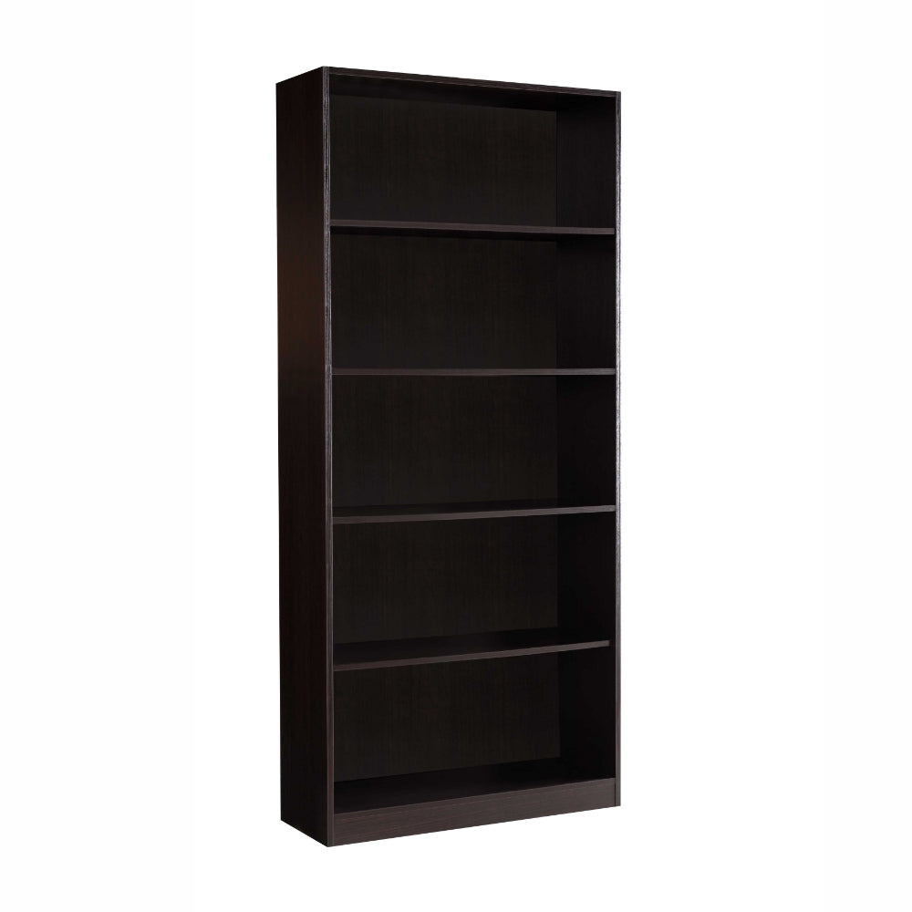 BM144435 Spacious Dark Brown Finish Bookcase With 5 Open Shelves