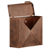 Envelope Shaped Wall Mount Metal Mail Box, Copper - BM15926