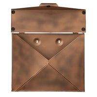 Envelope Shaped Wall Mount Metal Mail Box, Copper - BM15926