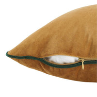 Modway Accentuate 24" Performance Velvet Accent Throw Pillow, 24" x 24", Cognac Green