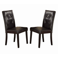 Contemporary Rubber Wood Dining Chair, Set Of 2, Brown And Black - BM171511