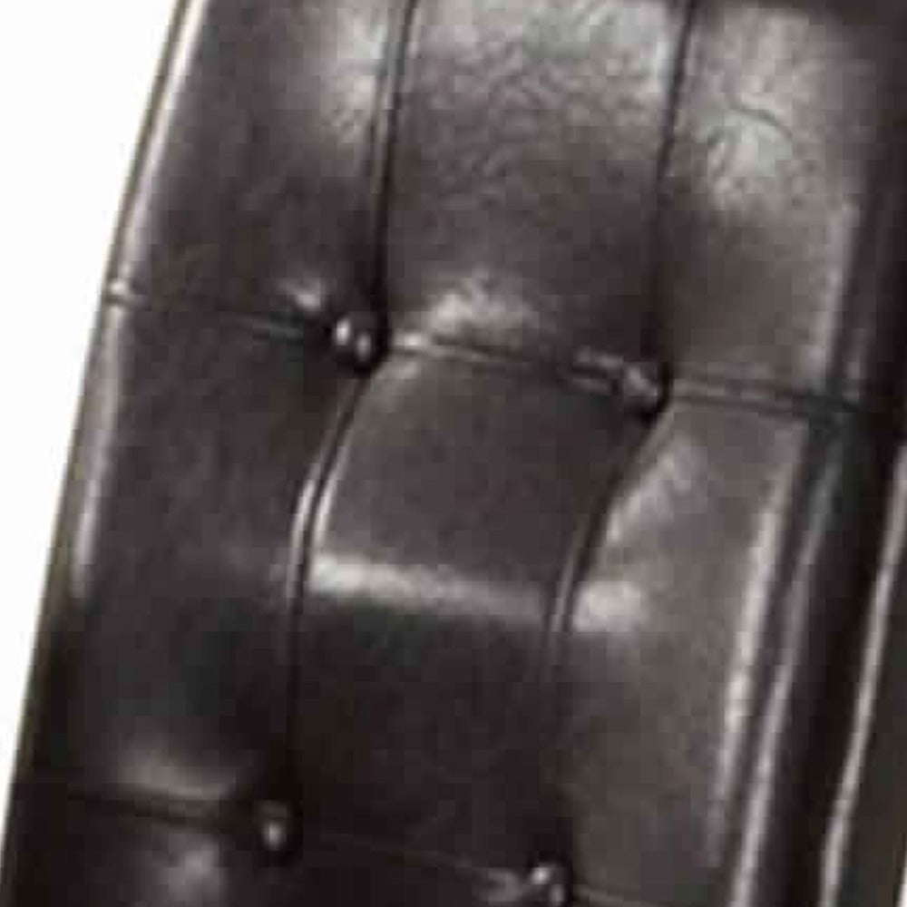 Faux Leather Dining Side Chair In Pine, Set Of 2, Dark Brown - BM171501