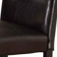 Faux Leather Dining Side Chair In Pine, Set Of 2, Dark Brown - PDX-F1078