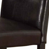 Faux Leather Dining Side Chair In Pine, Set Of 2, Dark Brown - BM171501