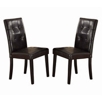 Faux Leather Dining Side Chair In Pine, Set Of 2, Dark Brown - BM171501