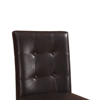 Wooden height chair With Button Tufted Back Set Of 2 Brown - PDX-F1144