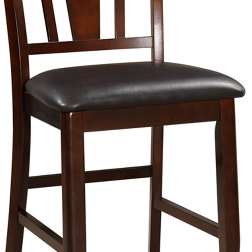 Wooden High Chair, Dark Brown & Black, Set of 2 - PDX-F1167