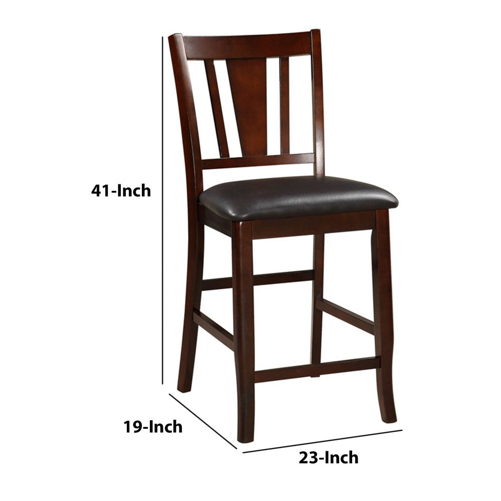 Wooden High Chair, Dark Brown & Black, Set of 2 - PDX-F1167