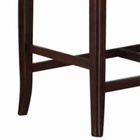 Rubber Wood High Bench with Tufted Upholstery Brown - PDX-F1168