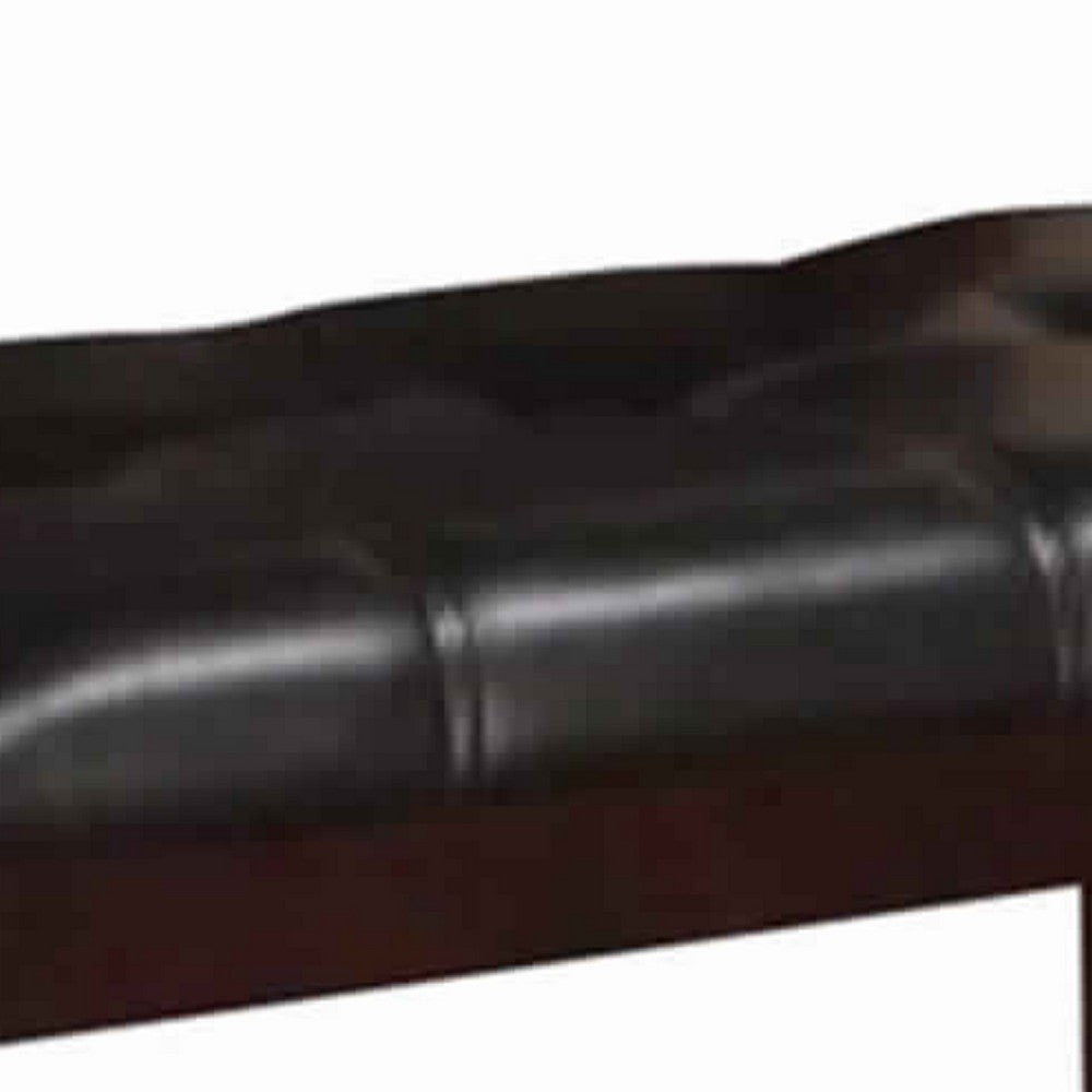 Rubber Wood High Bench with Tufted Upholstery Brown - PDX-F1168