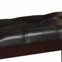 Rubber Wood High Bench with Tufted Upholstery Brown - PDX-F1168