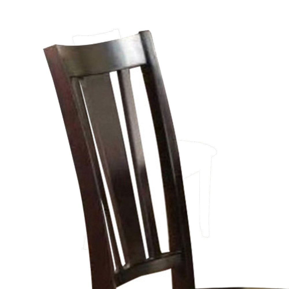 Contemporary Rubber Wood Dining Chair With Upholstered Seat, Set Of 2,Brown - PDX-F1285