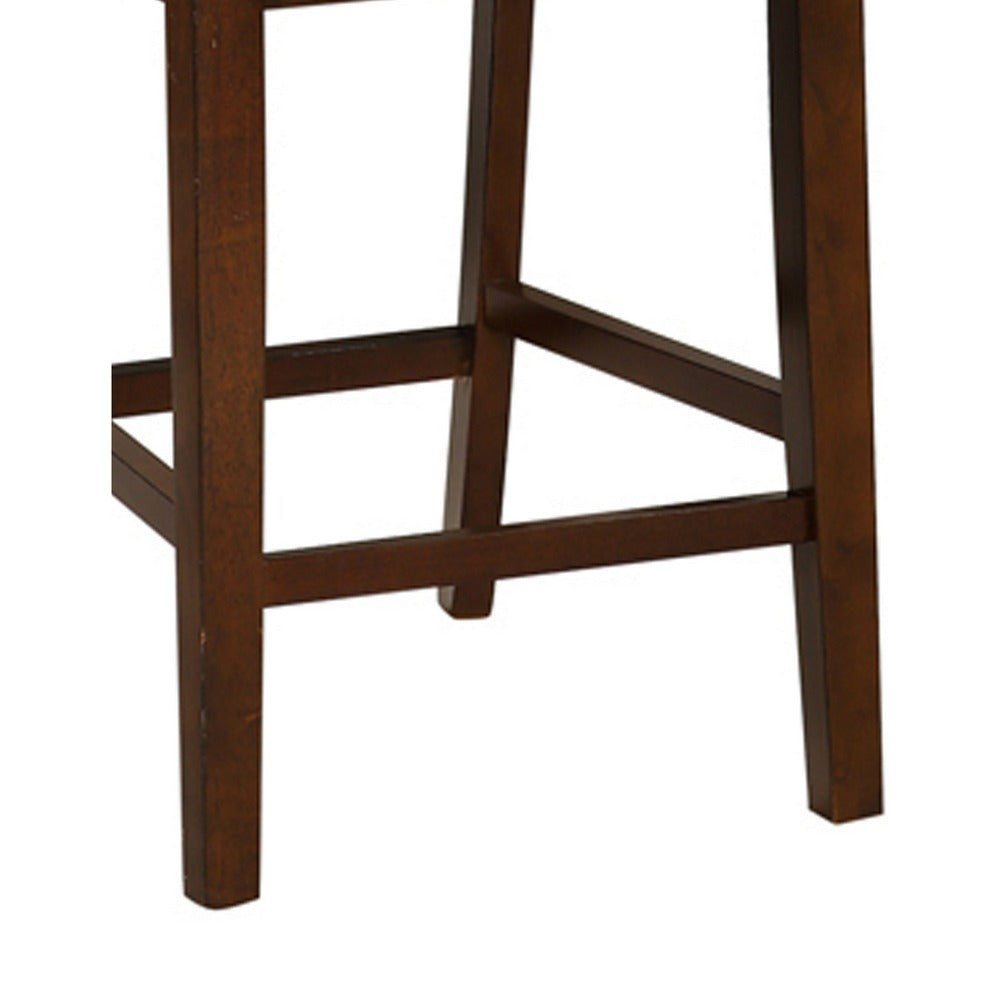 BM166592 Wooden Counter Height Armless Chair, Walnut brown, Set of 2