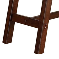 Rubber Wood Bench With Faux Leather Upholstery Large Brown - PDX-F1332