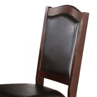 Contemporary Rubber Wood Dining Chair, Set Of 2, Brown And Black - PDX-F1338