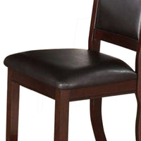 Contemporary Rubber Wood Dining Chair, Set Of 2, Brown And Black - PDX-F1338