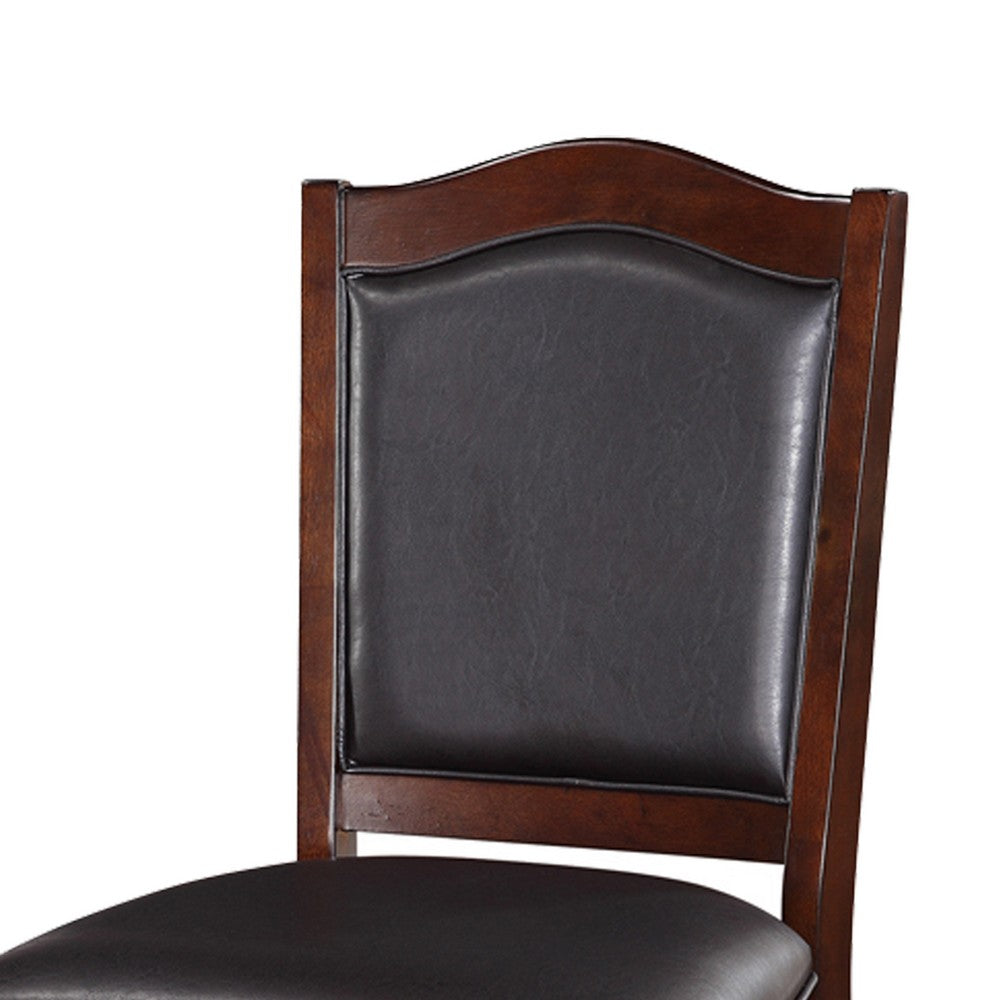 Wooden Armless High Chair, Espresso Brown & Black, Set of 2 - PDX-F1346