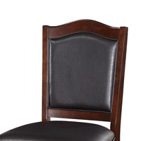Wooden Armless High Chair, Espresso Brown & Black, Set of 2 - PDX-F1346