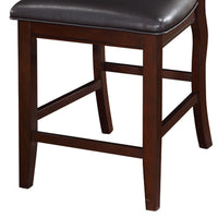 Wooden Armless High Chair, Espresso Brown & Black, Set of 2 - PDX-F1346