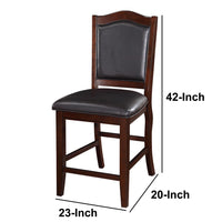 Wooden Armless High Chair, Espresso Brown & Black, Set of 2 - PDX-F1346