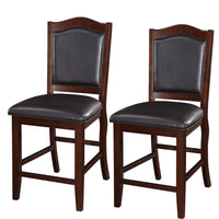 Wooden Armless High Chair, Espresso Brown & Black, Set of 2 - PDX-F1346