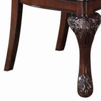 BM171518 Rubber Wood Dining Chair With Faux Leather Upholstery , Set Of 2,Brown