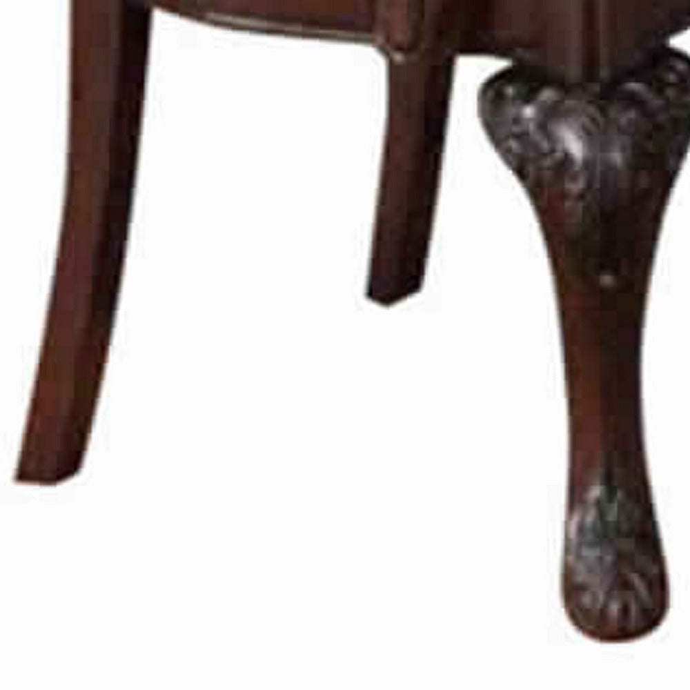 Traditional Rubber Wood Royal Arm Chair Set Of 2 Brown - PDX-F1396